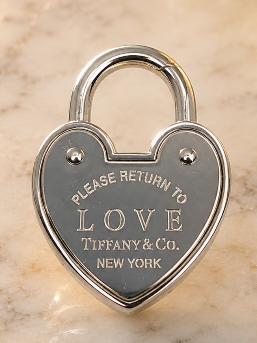 Tiffany & Co. Return to Tiffany Love Heart Lock Charm 925 Silver Retired NIB